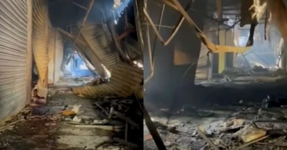 Lojas ficam completamente destruídas após incêndio no Shopping 25 Brás | Reprodução/Corpo de Bombeiros