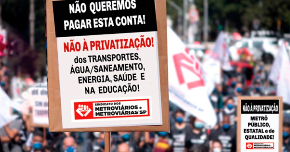 Manifestação contra privatização do metrô de SP (Foto: Reprodução)