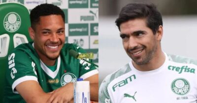 Nova dupla de Vitor Roque: Palmeiras garante pacotão de reforços para Abel  (Foto: Montagem/TV Foco)