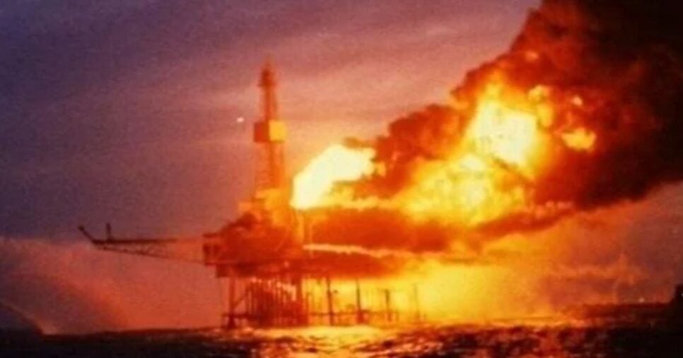 Imagens da explosão da Piper Alpha (Foto Reprodução/Reddit)