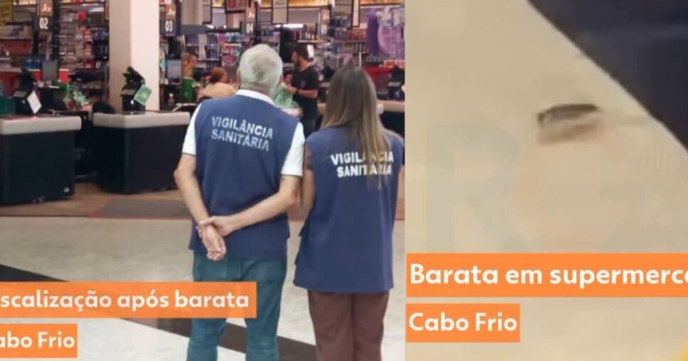 Vigilância Sanitária atendeu denúncias contra uma padaria em shopping popular em Cabo Frio (Foto Reprodução/Montagem/Tv Foco/Instagram)