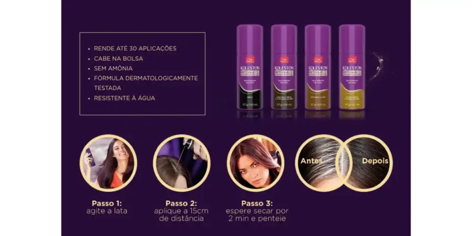Passo a passo para usar o Retoque Instantâneo (Foto: Reprodução / site oficial Wella) Passo a passo para usar o Retoque Instantâneo (Foto: Reprodução / site oficial Wella)
