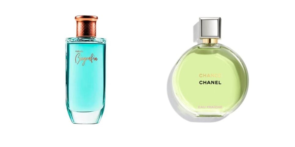 Perfume Biografia e Chanel Chance (Fotos: Reproduções / Natura / Sephora) 