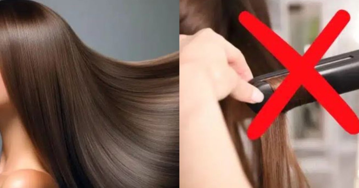 Cabelo liso sem chapinha (Foto: Montagem/TV Foco)
