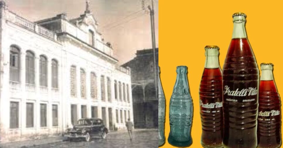Fábrica Fratelli Vita fabricava artigos de vidro e posteriormente o refrigerante da marca (Foto Reprodução/Montagem/TV Foco/Canva/Pinterest)