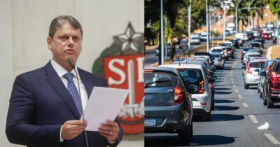 Tarcísio e lei de trânsito em SP - Foto Reprodução Internet