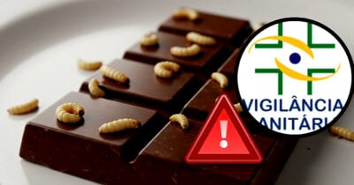 Vigilância interdita loja no Pará por chocolate com larvas (Foto Reprodução/Montagem/Tv Foco/Lennita/Canva)