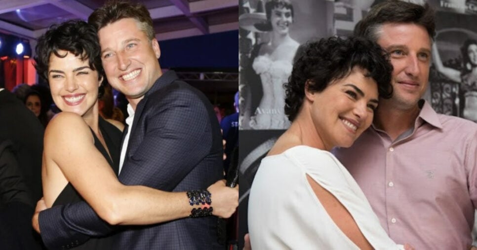 A ex-atriz da Globo ao lado de marido (Foto: Reprodução/Montagem TV Foco)