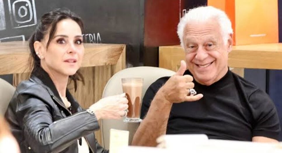 Ator surge com esposa 30 anos mais jovem em cafeteria de shopping (Foto: Reprodução/ Dan Delmiro/ AgNews)