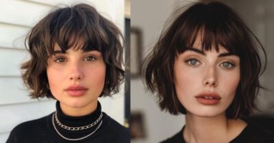 Blunt cut com franja (Foto Reprodução/Montagem/Tv Foco/Canva)