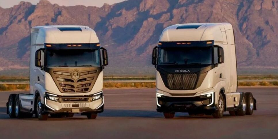 Dois dos caminhões produzidos pela Nikola (Reprodução: Divulgação)