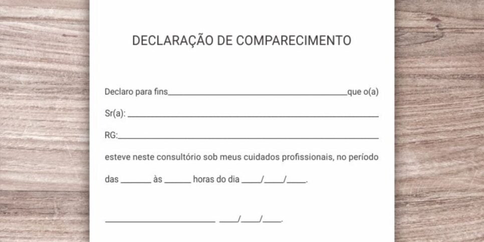Um modelo de declaração de horas (Reprodução: Internet)