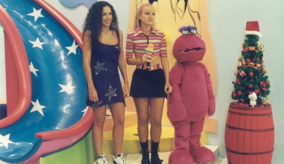 A apresentadora ao lado de Daniela Mercury e Melocoton no antigo Bom Dia & Cia (Foto: Reprodução/ Divulgação, SBT)