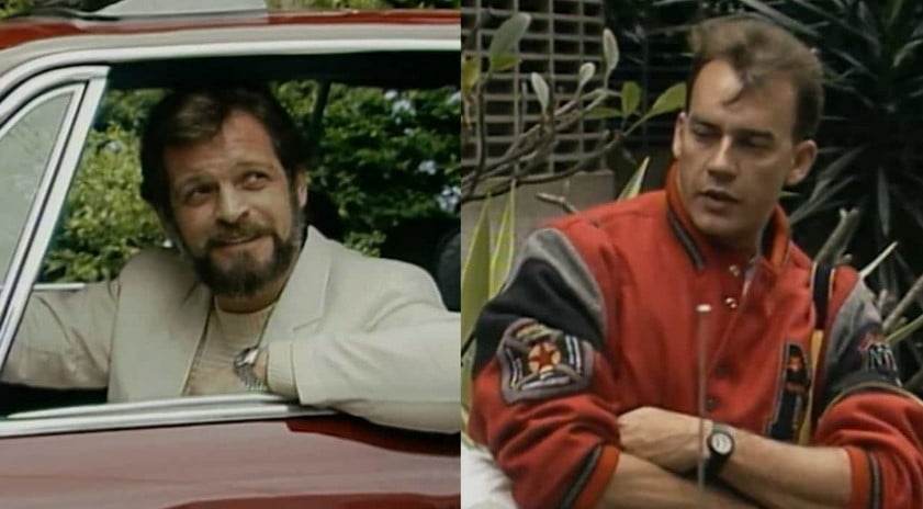 Bernardo (Marcos Wainberg) e Franklin (Paulo César Grande) na versão original (Foto: Reprodução / Globo)
