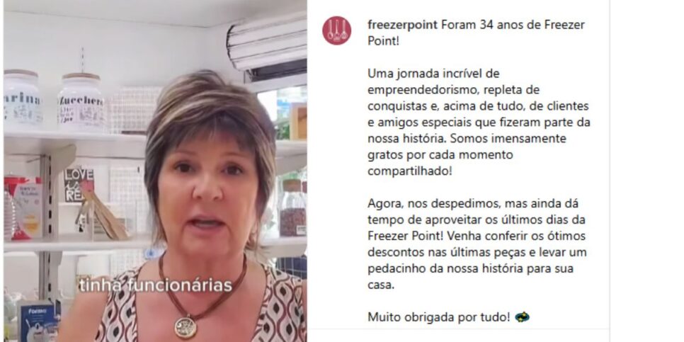Comunicado oficial da Freezer Point (Reprodução: Instagram)