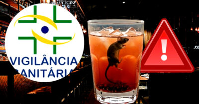 Bar é lacrado após fezes de rato serem encontradas em meio ao drink (Foto Reprodução/Montagem/Tv Foco/Lennita/Canva)