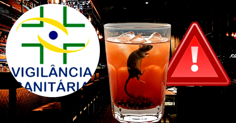 Bar é lacrado após fezes de rato serem encontradas em meio ao drink (Foto Reprodução/Montagem/Tv Foco/Lennita/Canva)