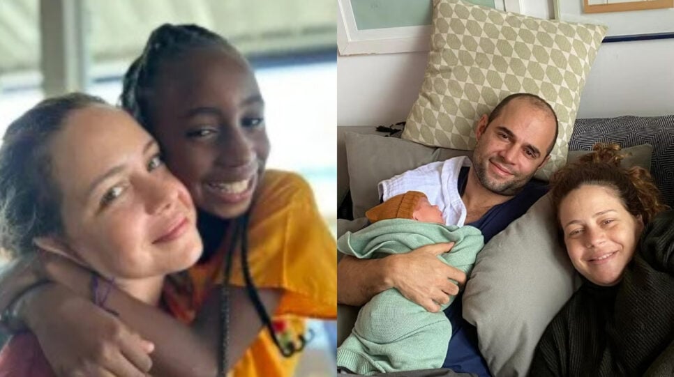 A ex-atriz da Globo ao lado de sua família (Foto: Reprodução/Montagem TV Foco)