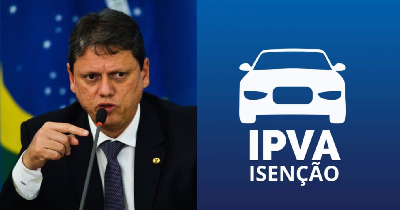 Tarcísio sanciona lei do IPVA em SP - Foto: Montagem