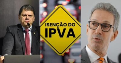 Decreto de Tarcísio em SP, e Zema em MG, garante ISENÇÃO no IPVA - Foto: Montagem