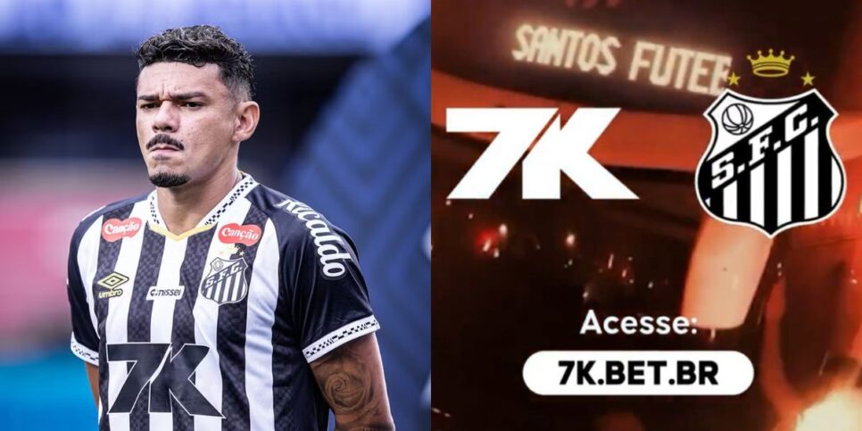 7K é a nova patrocinadora máster do Santos (Reprodução: Raul Baretta)