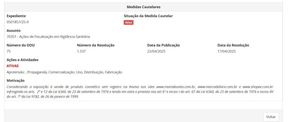 Resolução da ANVISA pt 1 (Foto Reprodução/ANVISA)