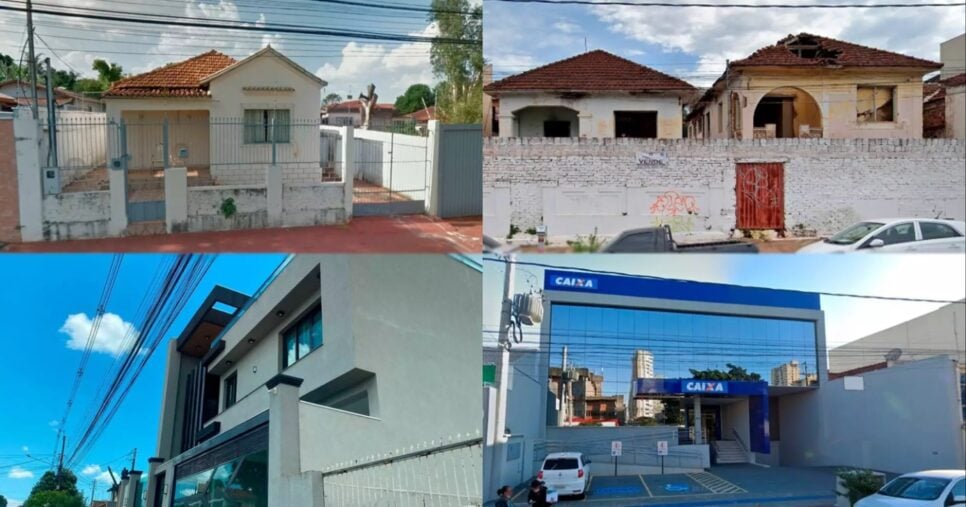 A casa no estilo colonial e a de arquitetura art déco (Foto: Reprodução/ Internet)