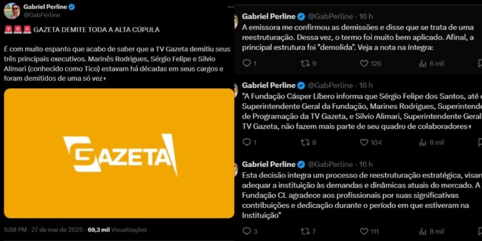 A postagem do jornalista (Foto: Reprodução/ Internet)