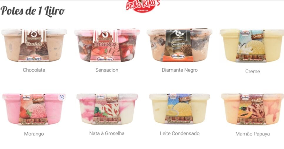 Alguns dos sorvetes da marca (Foto: Reprodução/ Internet)