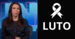 Ana Paula Araújo no Jornal Nacional e imagem de luto (Fotos: Reproduções / Globo / Canva)