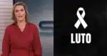 Ana Paula Campos no SP1 e imagem de luto (Fotos: Reproduções / Globo / Canva)