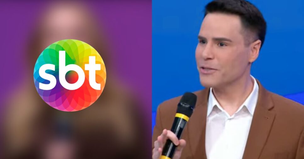 Apresentadora, logo SBT e Luiz Bacci (Fotos: Reproduções / SBT)