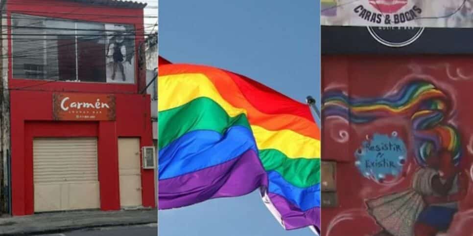 Bares e bandeira LGBTQIAPN+ (Foto: Reprodução / BNews)