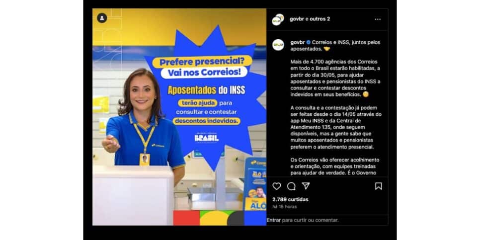 Comunicado do INSS (Foto: Reprodução/  Instagram) 