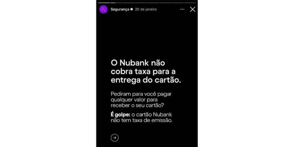 Comunicado sobre cobrança de taxa do cartão (Foto: Reprodução / Instagram)