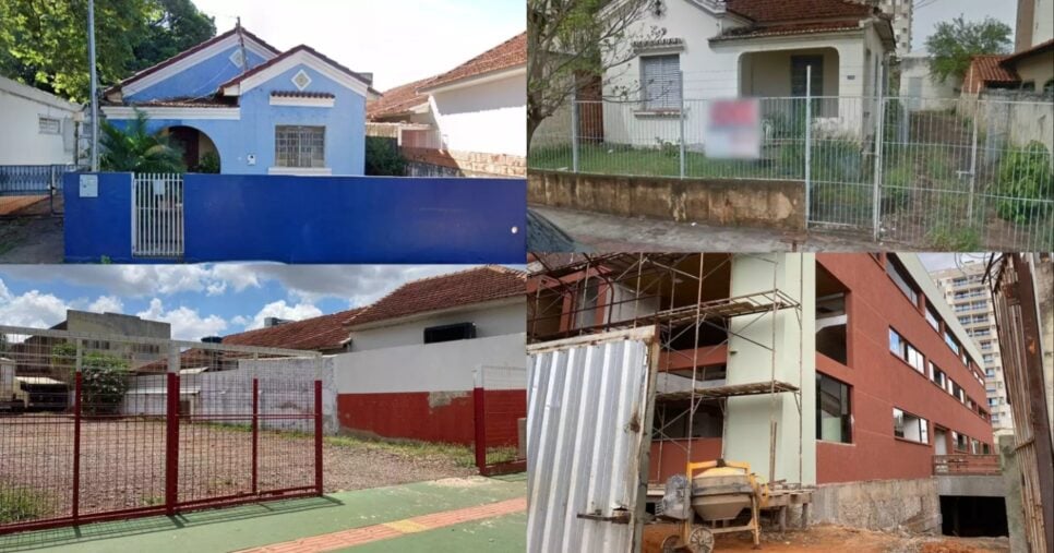 Demolição da casinha no estilo neocolonial e da casa de arquitetura eclética (Foto: Reprodução/ Internet) 