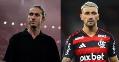 Filipe Luís e expulsão de dupla de Arrascaeta no Flamengo - Foto Reprodução Internet