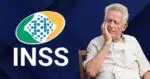 Logo do INSS e idoso triste (Fotos: Reproduções / Internet / Canva)