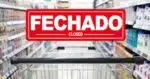 Ilustração supermercado fechado (Fotos: Canva / Freepik)