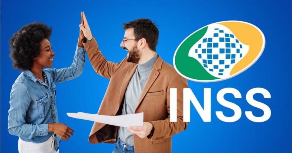 Ilustração trabalhadores e logo do INSS (Fotos: Reproduções / Canva / Internet)