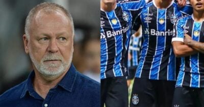 Mano Menezes e craque chegando no Grêmio - Foto Reprodução Internet