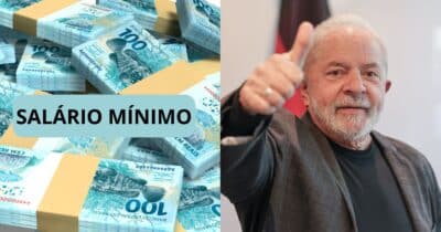 Notas de cem reais, salário mínimo e Luiz Inácio Lula da Silva (Foto: Reproduções / Canva / Ricardo Stuckert)