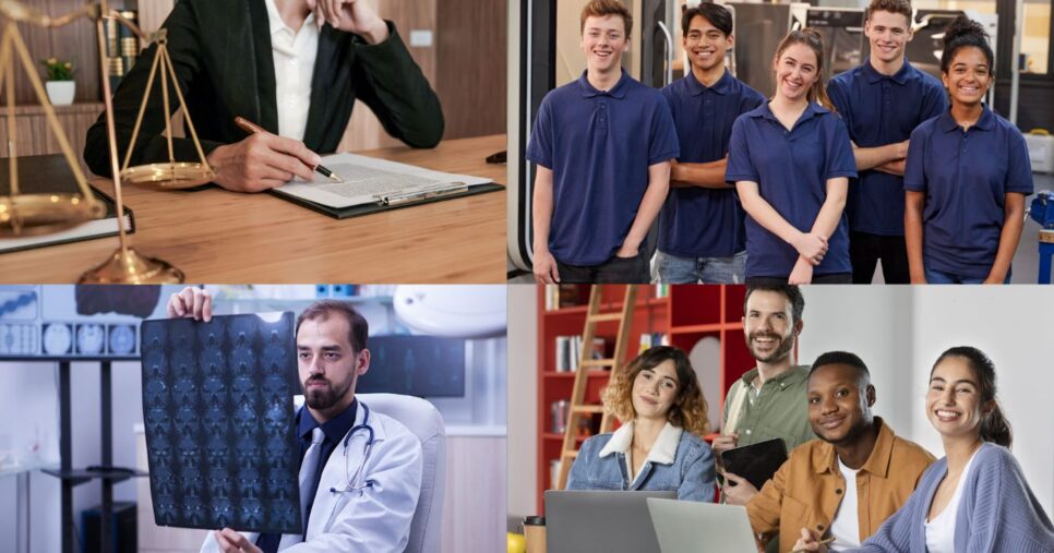 Advogado empresarial, jovens aprendizes, radiologista e estagiários (Foto Reprodução/Montagem/Tv Foco/Canva)
