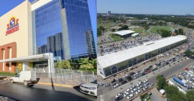 Shopping Popular esmagado em Cuiabá, MT, por gigante nº1 (Foto: Reprodução/ Internet)