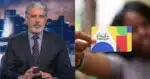 William Bonner no Jornal Nacional e mulher segurando cartão do Bolsa Família (Fotos: Reproduções / Globo / Lyon Santos / MDS)