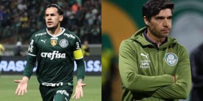 Abel Ferreira chora com Gustavo Gómez fora no Palmeiras (Reprodução: Cesar  Greco)