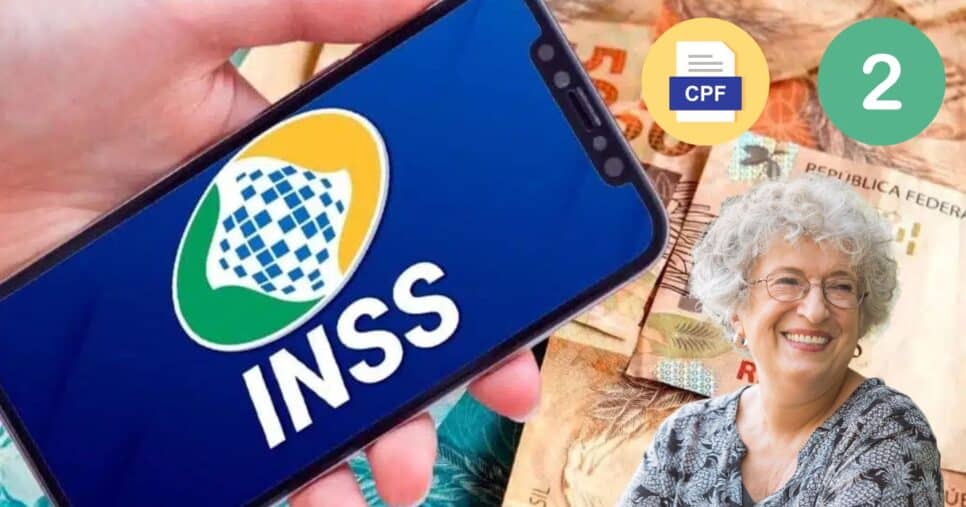 Aposentada e aplicativo do INSS (Foto: Reprodução / Canva / Gov / Montagem TV Foco)