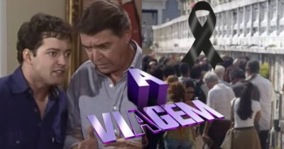 Astro de A Viagem teve velório marcado por quebra-pau (Foto: Reprodução/ TV Globo/ Montagem)