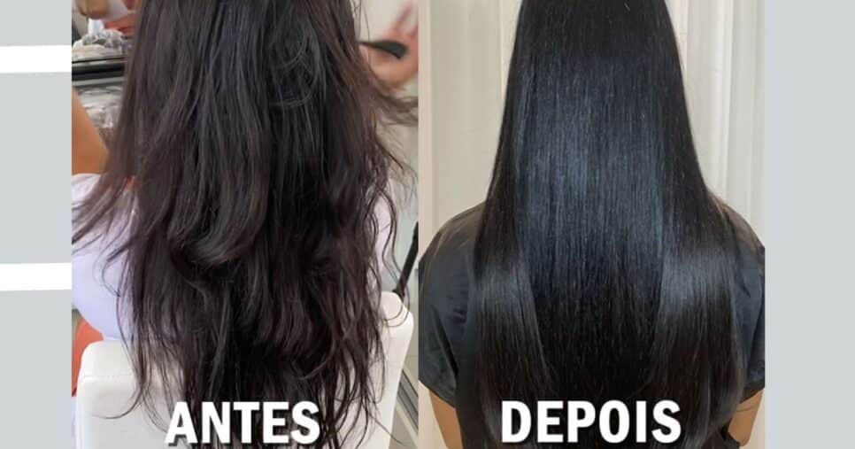 Banho de brilho, antes e depois