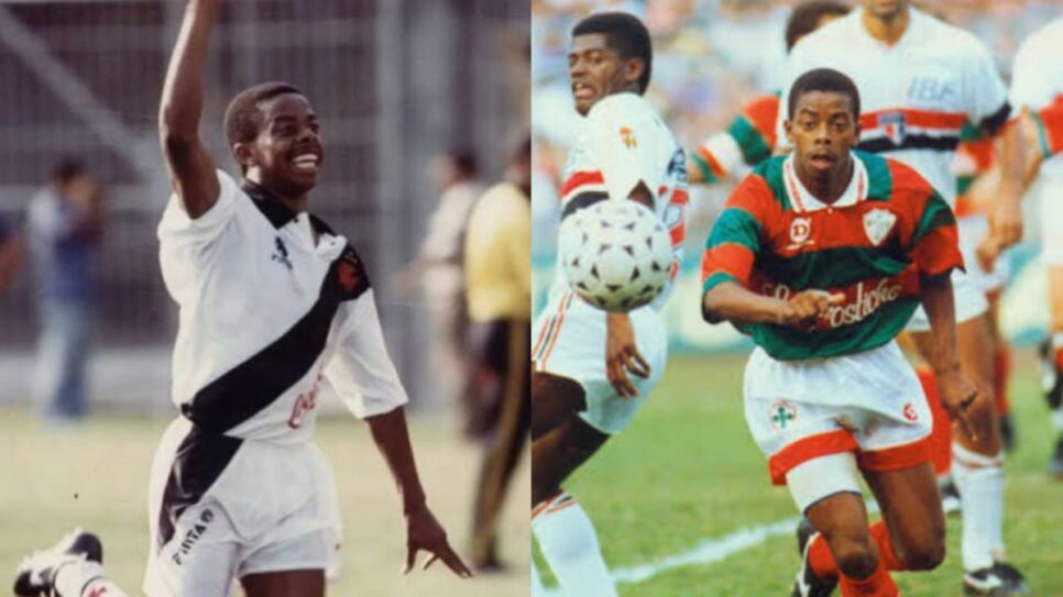 O jogador Dener Augusto morreu em acidente de carro, em 1994 (Foto: Reprodução/ Internet/ Montagem)